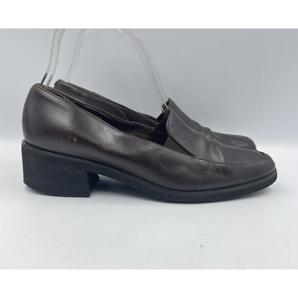 Amalfi Italy Womens Leather Shoes Brown Size 8 B Career Loafers - Picture 7 of 16